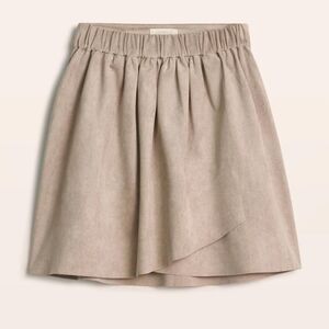 Artizia WILFRED FREE Nescher Mini Skirt Tan Faux Wrap Suede Pull On Size Medium